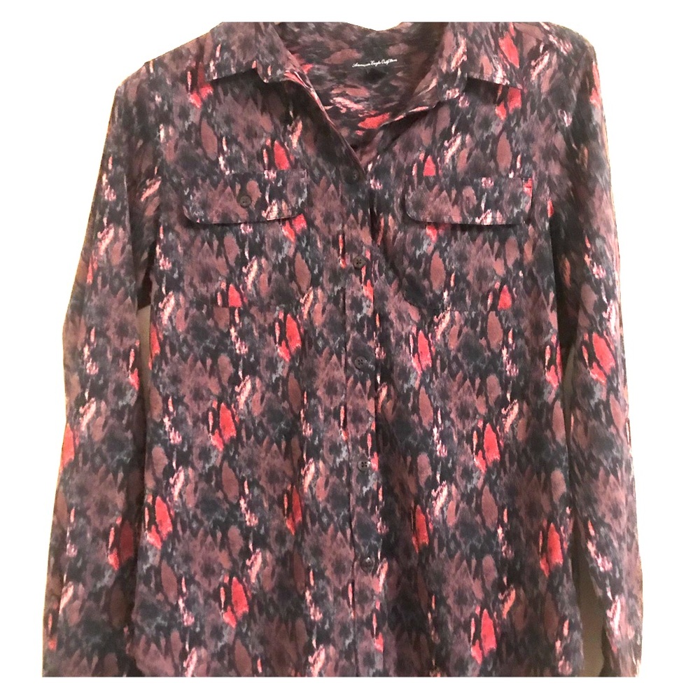 Button Up Multicolored Blouse